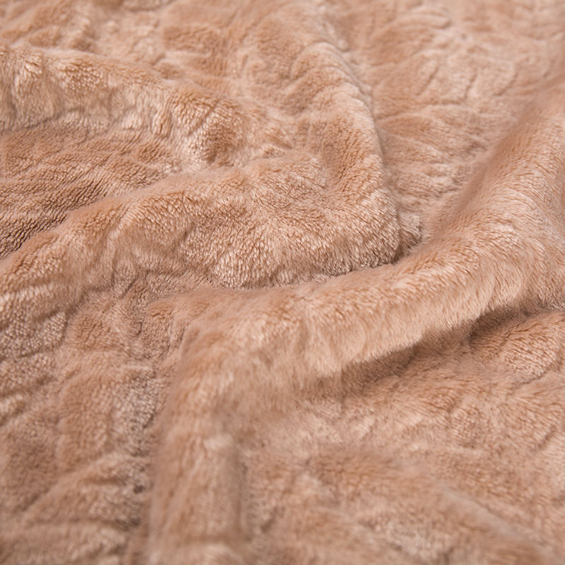 Tek taraflı yanmış polyester mercan kadife
